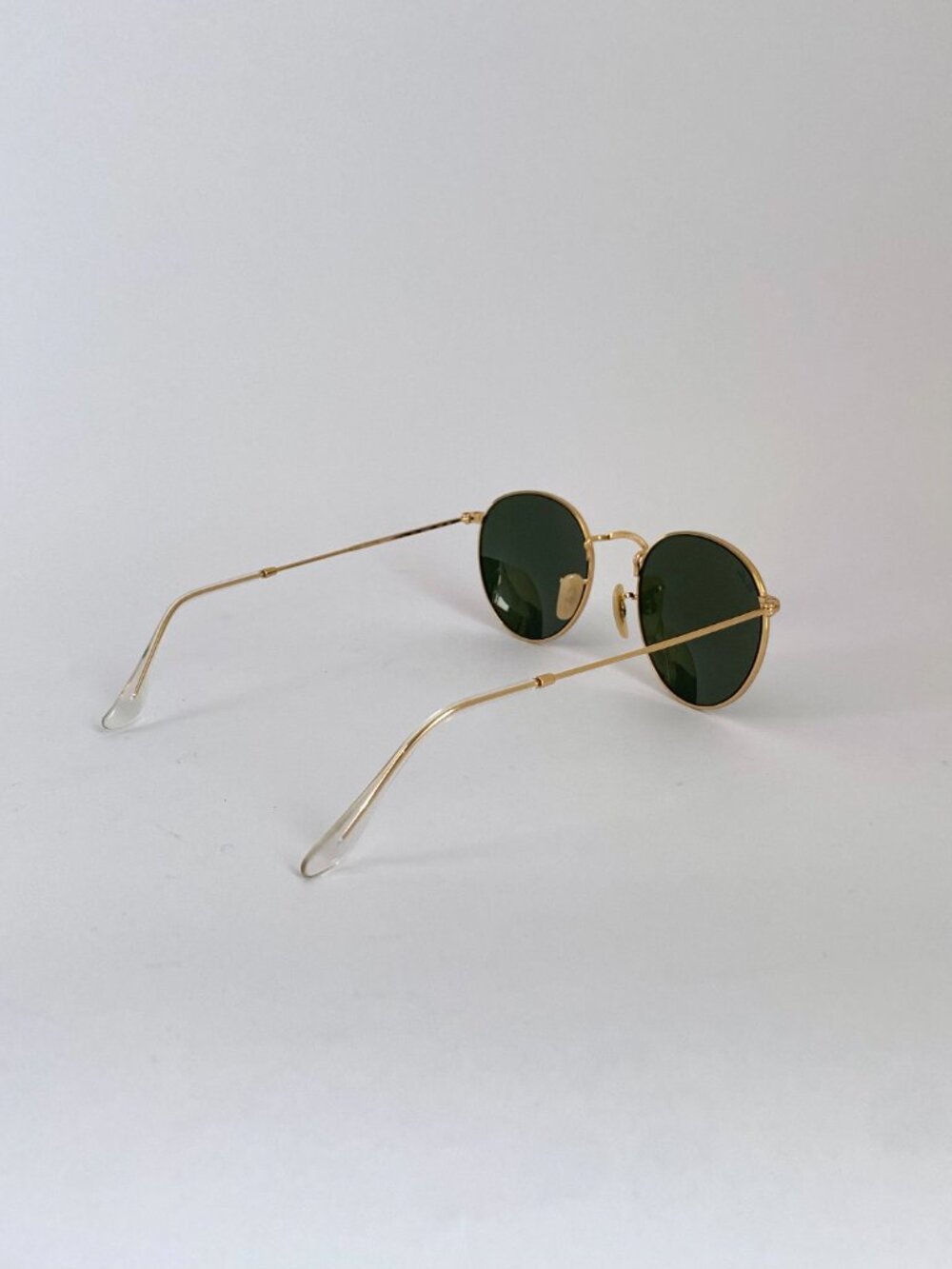 Ray-Ban Round Metal Sunglasses | Gold Frame + Black Green G-15 Lens - Picture 6 of 11